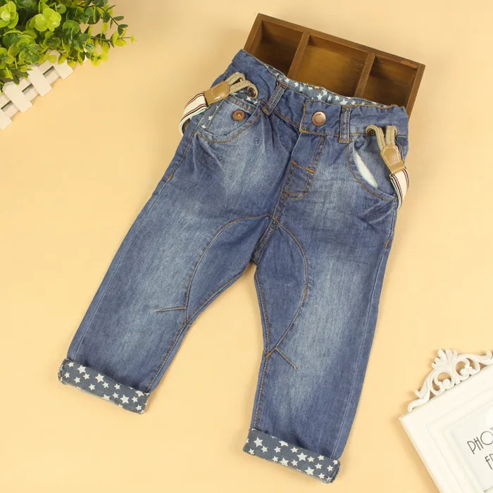 Baby Boys Jeans Boys Suspender Denim Jeans Kids Strap Jeans Child