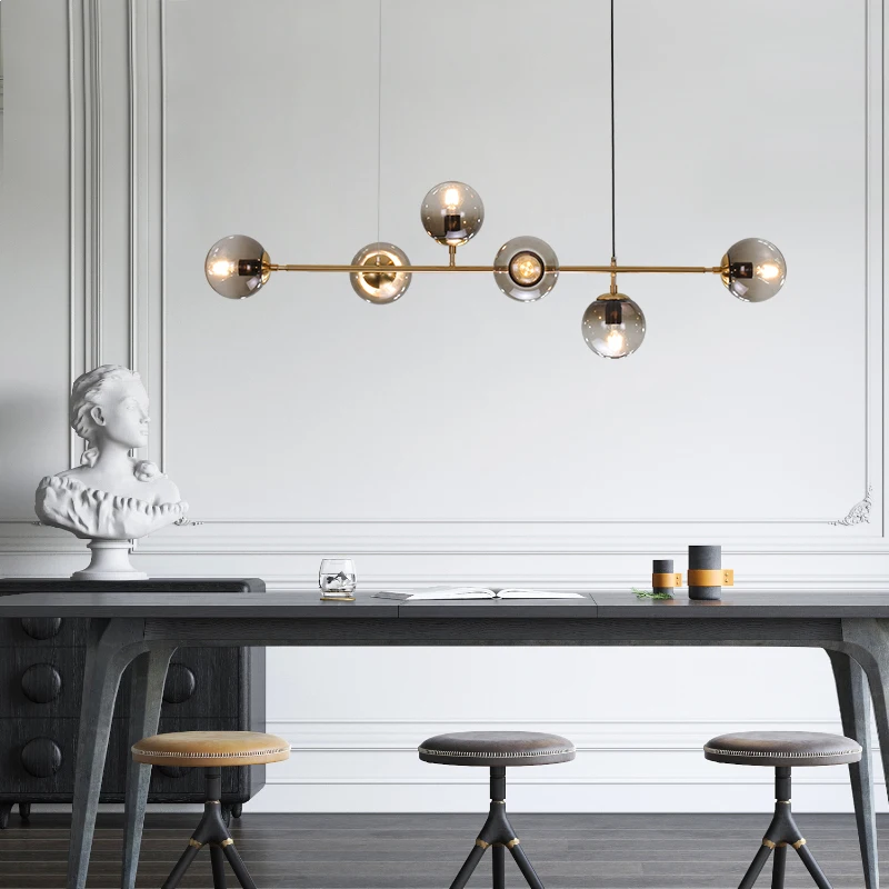 Nordic Dinning Room Chandelier Lighting Modern Glass Ball Light Fixture 6Lights Hanging Lights For Bar//Kitchen Home Indoor | Освещение