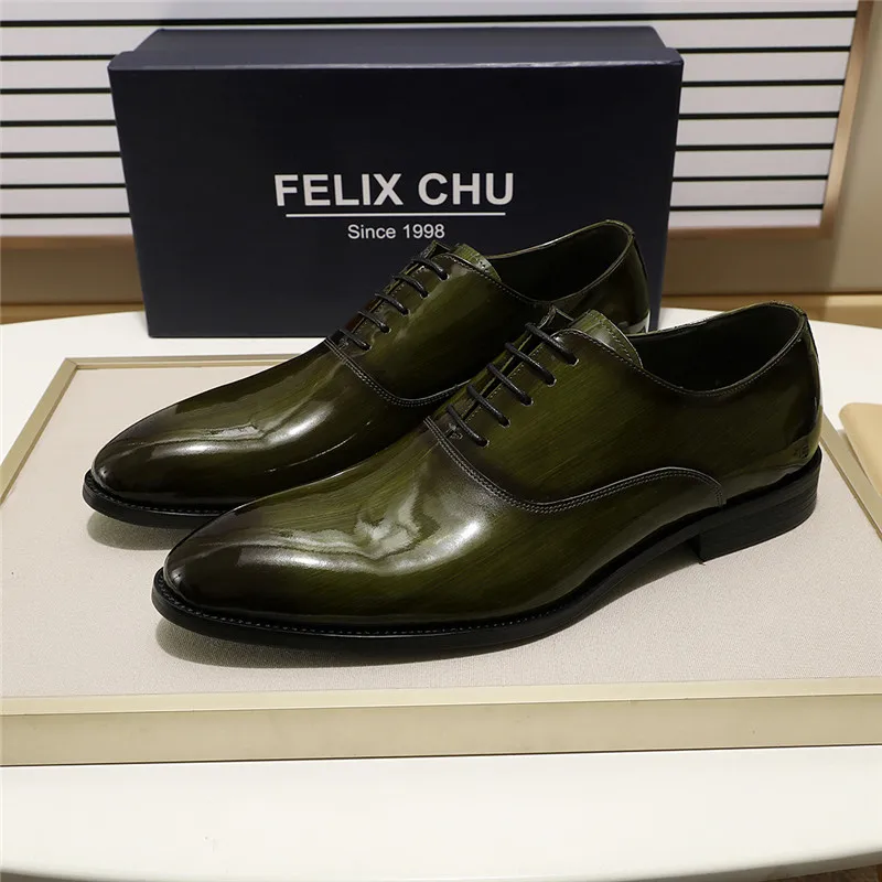 Fashion Shoebox Mens Patent Leather Tuxedo Dress Shoes Lace up Pointed Toe Oxfords