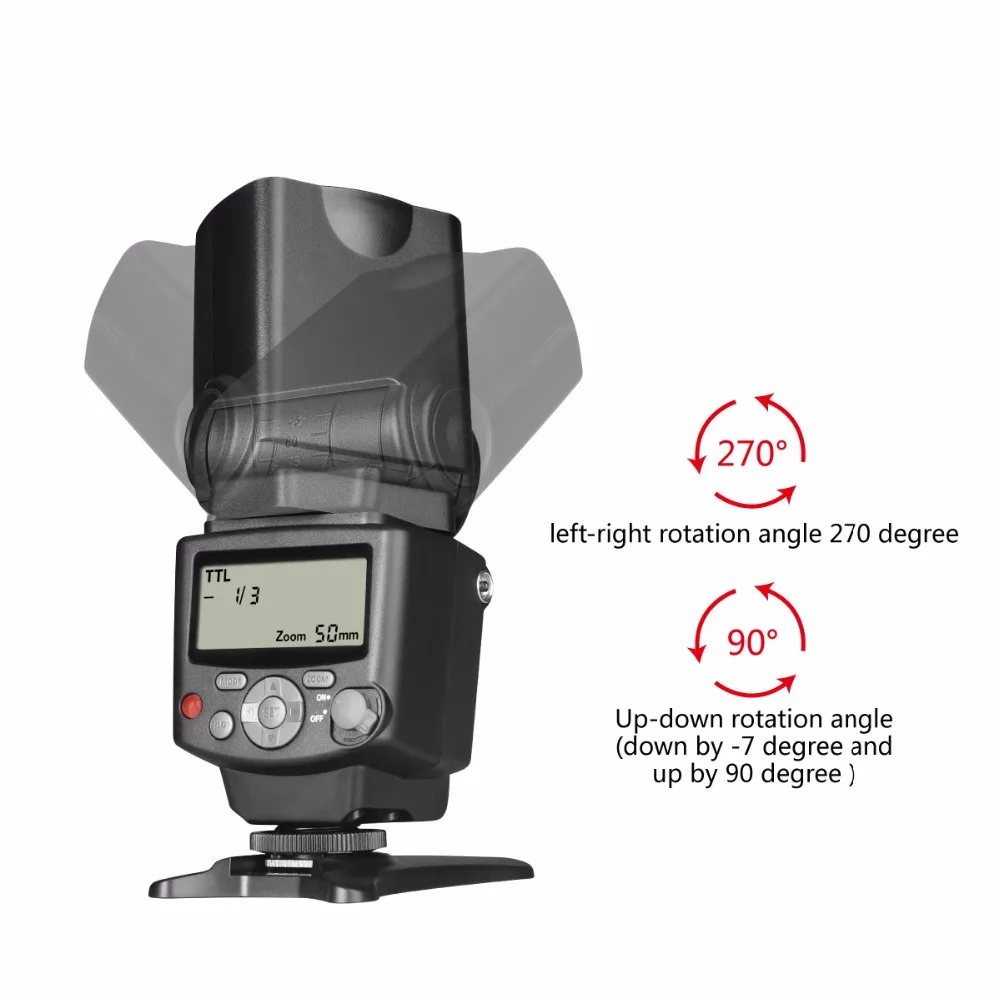  Voking VK430 E-TTL LCD Display Speedlite Shoe Mount Flash for Canon Eos Digital DSLR Camera with St