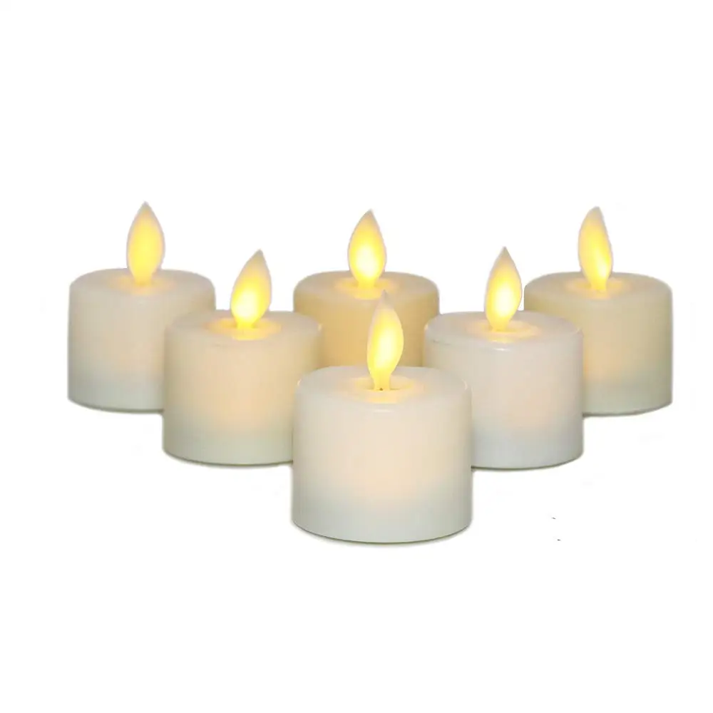 

Pack of 3 Led Flameless Candles for Fireplace Candelabra or Desk Decor Flickering White Light Moving Flame Wick Pillar Candle