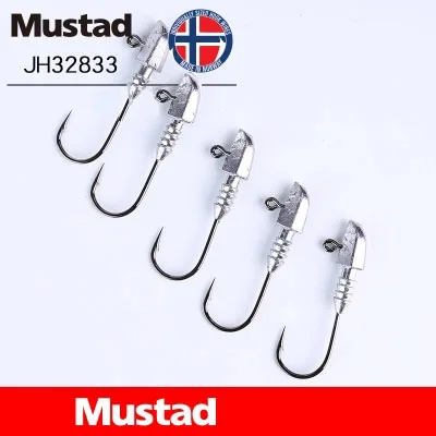 Mustad Рыбалка Крючки JH32833 привести голову крючок из высокоуглеродистой Сталь джиг рыболовные снасти песка Мягкая приманка держатель Pesca бас колючей бас