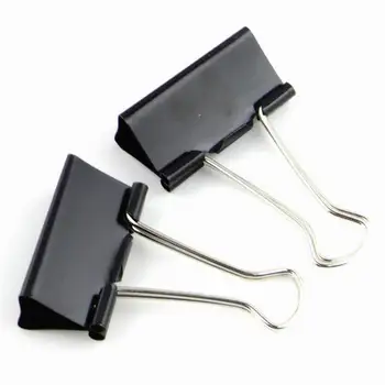 

1200 pcs 41 mm Width office supplies tight black colored binder clip anti - tailed swallowtail clamp clip test