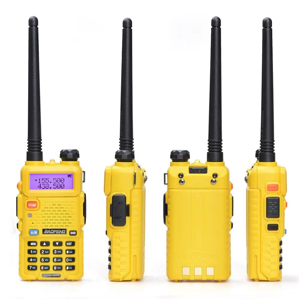 Baofeng UV-5R ham радио гарнитуры иди и болтай Walkie Talkie для приемопередающей радиостанции станция Dual Band СВЧ УВЧ передвижной uv5r CB, желтый