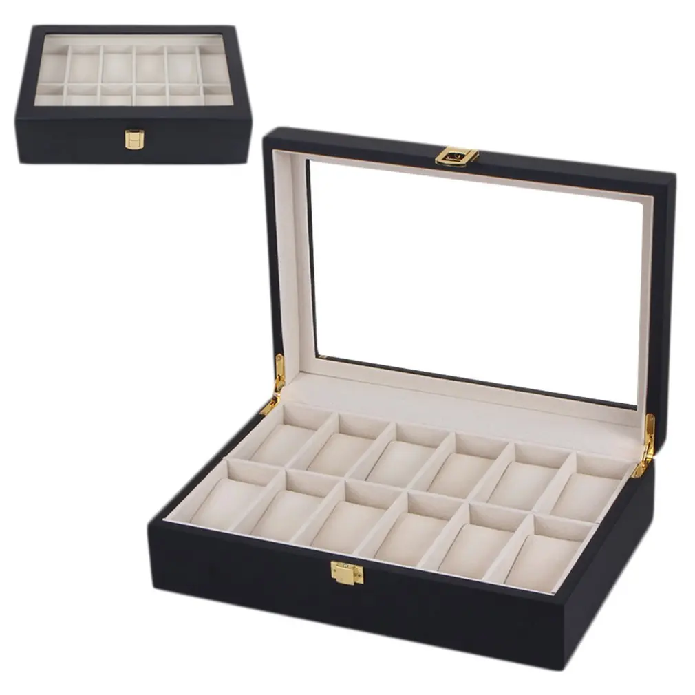 

Top Grade 12 Grids PU leather Watch display holder Bracelet Jewelry display Casket watches Bracelet Display Organizer Case