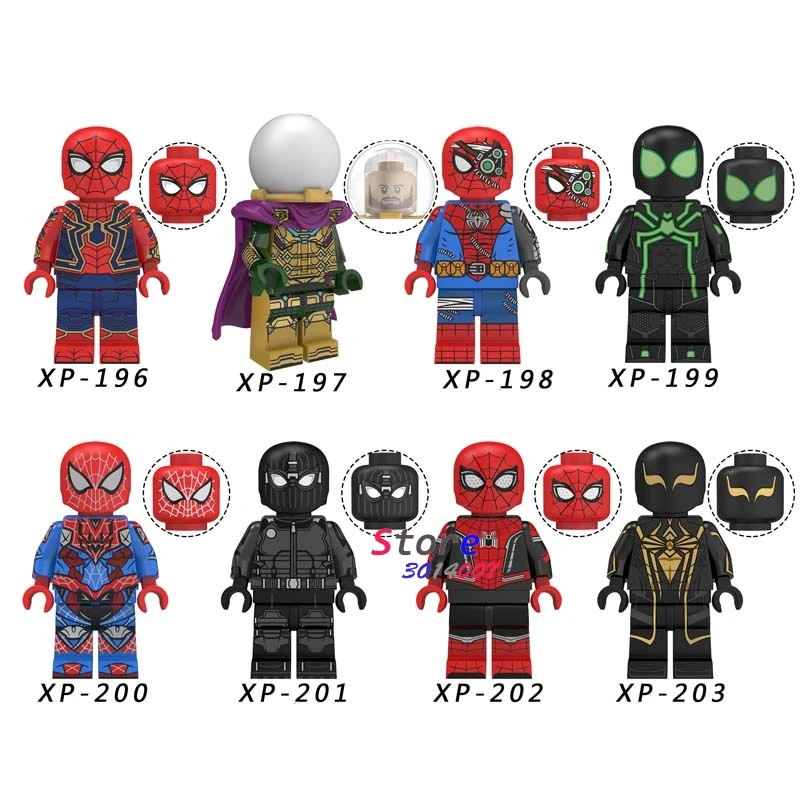 

50pcs Marvel Spider man Far from home SpiderMan Mysterio Noir Gwenom Nick Furry Mary Jane building block for children toy