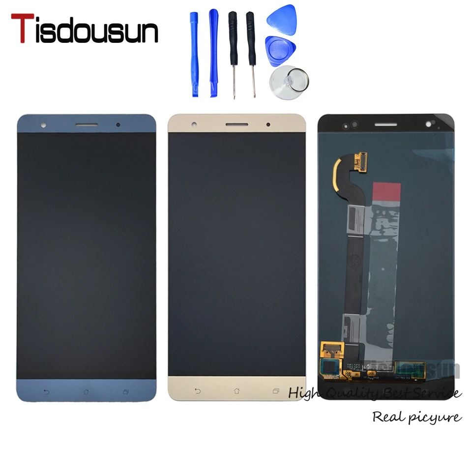 В наличии 5 7 &quotзолото/синий для Asus Zenfone 3 Deluxe ZS570KL ЖК экран дигитайзер сборка 100%