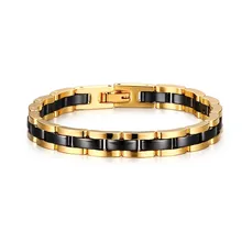 

Men's Two-Tone Tungsten Steel with Black Ceramic Male Bracelet Impressive Gents Casual Sporty Cuff Bangle Jewelry 7-7.5 Inch
