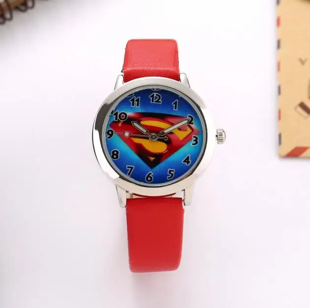 

children fashion superman dial cute wristwatch for kids dress promotion gift quartz watch with Luminous hands