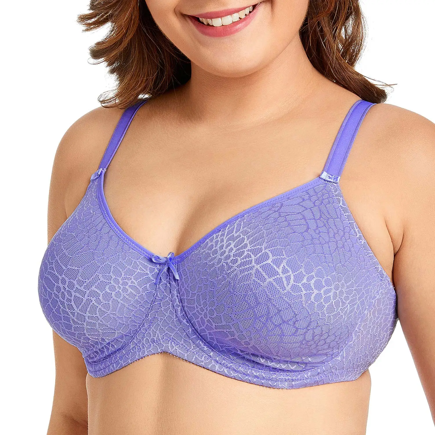 Delimira Women's Jacquard Non-padded Underwired Full Figure Support Minimizer Bra Delimira Women's Jacquard Non-padded Underwired Full Figure Support Minimizer Bra