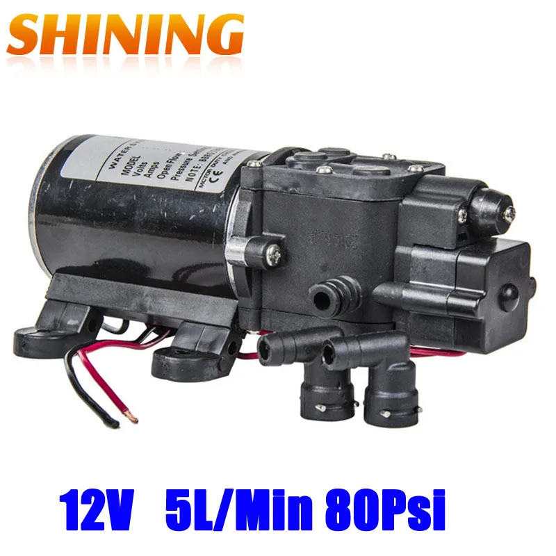 Diaphragm High Pressure Small Electric Water Pump Car Washer Boat DC 12V 5L/min 80Psi Spraying