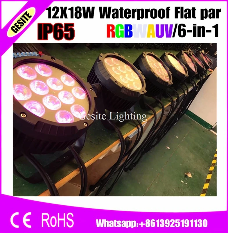 Водонепроницаемый светодиодный светильник uplights 64 led par 12x18w 18w ip65 rgbwauv|led par|led ip65led |