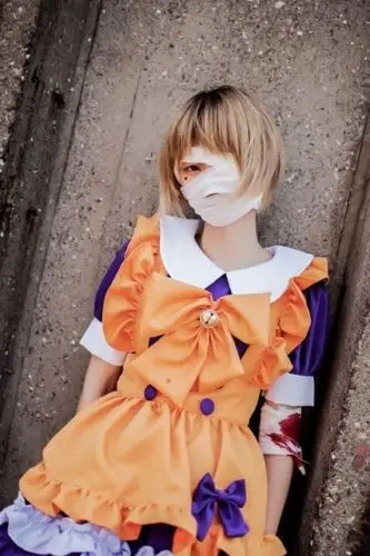 Милое японское платье горничной для девочек Хэллоуин Вечеринка Тыква Feel Луки Лолита косплей костюм