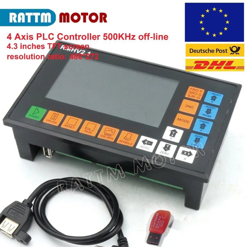 Fresadora sem Computador Eixos Polegada Plc Offline Controlador Mach3 Sistema Roteador Torno 4 500 Khz 4.3