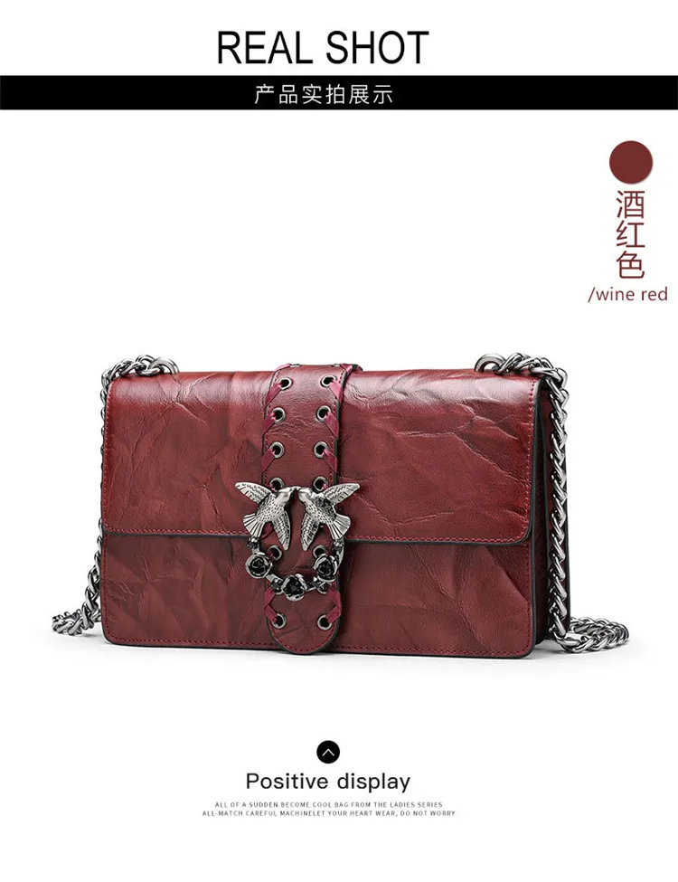 Designer Inspired Fashion Handbag Women Shoulder Bag Genuine Leather Classic Birds Flap Messenger Bags (5)