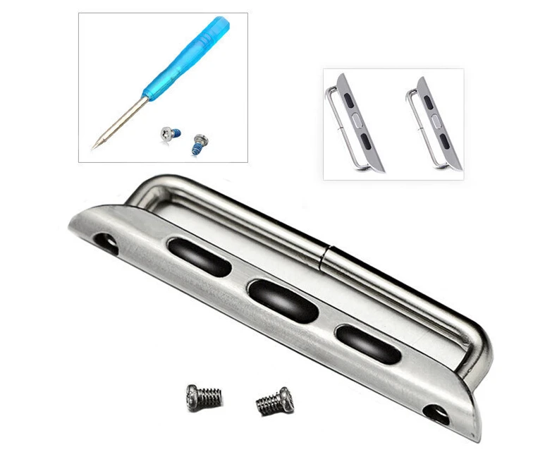 

YIFALIAN 1Pair Seamless Metal Connector Clasp Watch Band Buckle Adapter for Apple Watch 42mm 4 Colors with Screwdriver