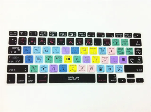 Adobe Photoshop Illustrator Keyboard Shortcut Design Functional Silicone Cover Us For Macbook Pro Air 13 15 17 Protector Sticker Illustrator Keyboard Keyboard Shortcutphotoshop Design Aliexpress