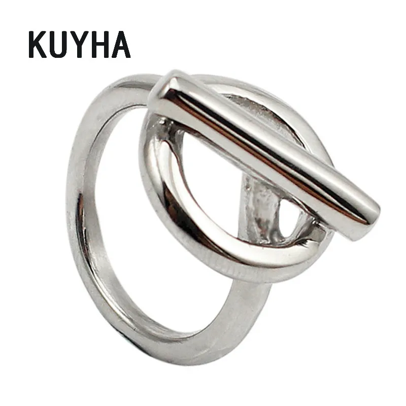 Openwork Switch Finger Ring for Women/Men Couple/Lovers Silver Color Stainless Steel Hollow Fashion Jewelry