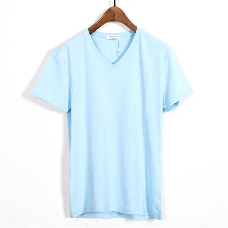 Super quality Mens V neck T shirts Cheap price Casual male short Top Tees Black White Gray Pink Blue Large size Brand clothing-03