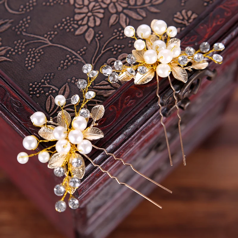 Gold Color Hair Pins  (4)