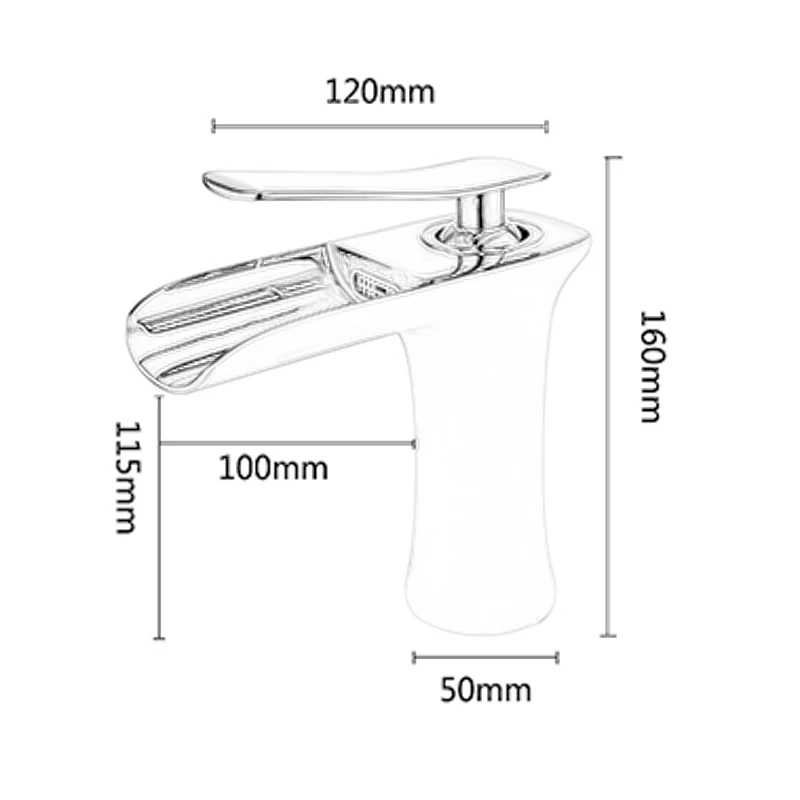 Хромированный белый смеситель для раковины на бортике с водопадом для ванной комнаты, смеситель для раковины с одной ручкой, кран для горячей и холодной воды