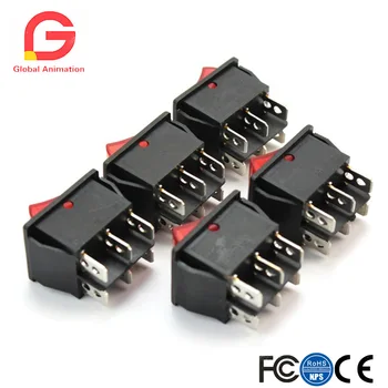 

5pcs Plastic Press Button On-Off Square Rocker Switches Toggles AC 250V 20A