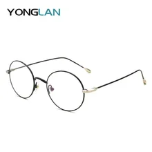 Женские Мужские очки в оправе для близоруких сплавов круглый дизайн качественные полуоправы очки с прозрачными линзами Gafas оптические очки