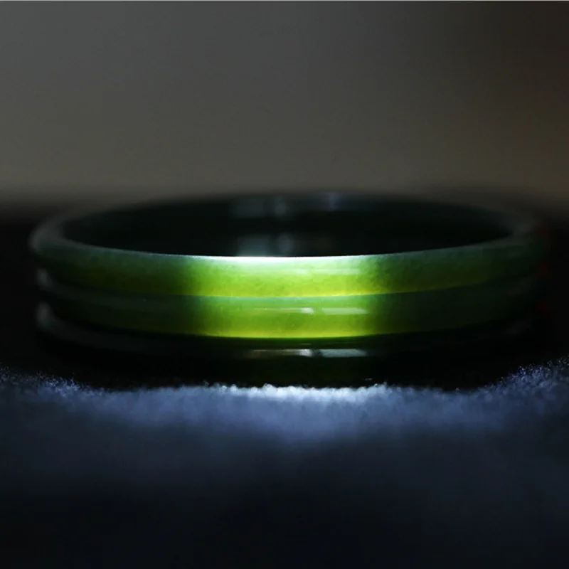 Натуральный нефритовый темно зеленый тонкий круглый браслет 54 62 мм из нефрита
