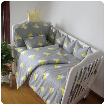 5pcs/set baby bedding set crib bumper baby bed crib protector Crown shape new born bumpers bed rail