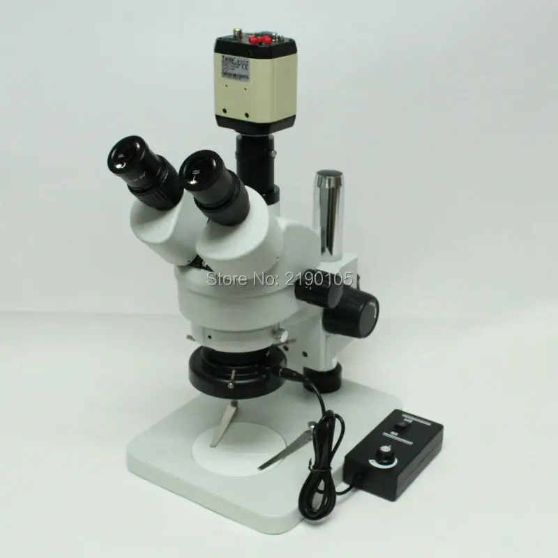 

Continuous zoom binocular visual 7-45X Trinocular stereo microscope+HD 2.0MP 3 in1 Digital Industrial Microscope Camera