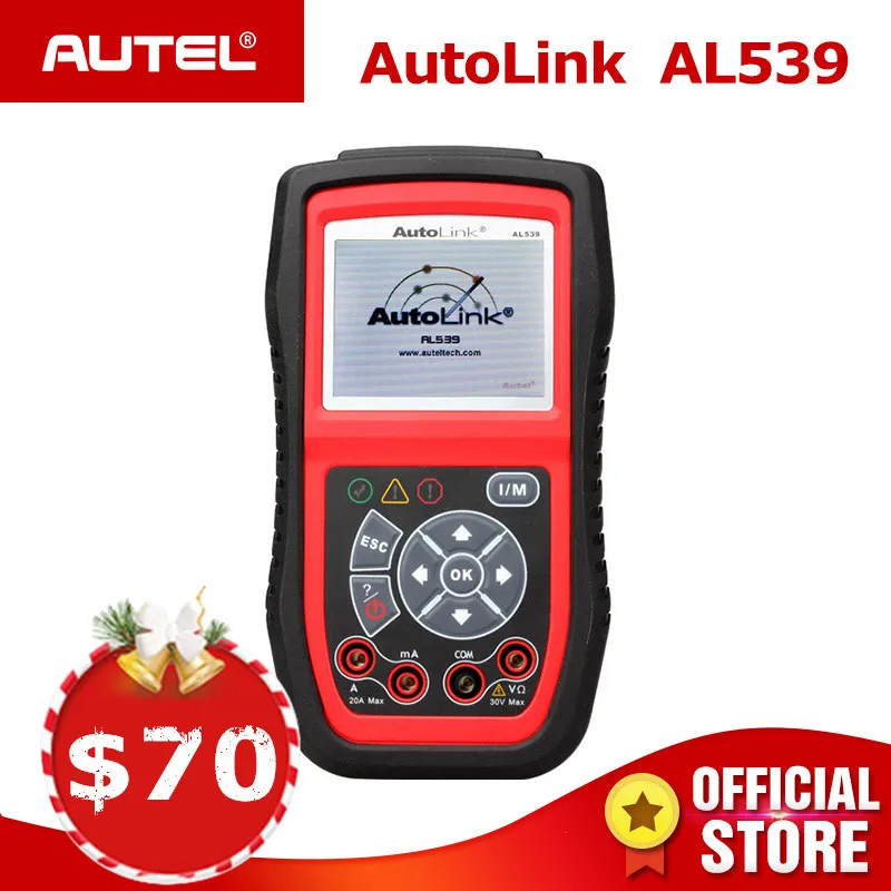 

Autel AutoLink AL539 OBDII CAN Scan Tool Electrical Test Tool Code Reader Car Detector OBD 2 Diagnostic Scanner PK AL539B AL519