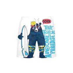VEEVAN бренд мужские пляжные шорты Прохладный животное медведь 3D пляжные шорты с принтом повседневные шорты для серфинга быстросохнущие