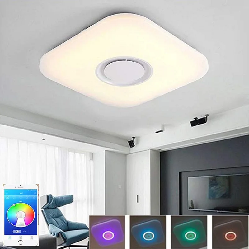 Светодиодный музыкальный подвесной светильник с Bluetooth Динамик 24W 90 265V затемнения