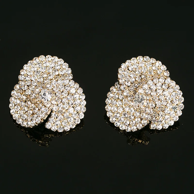 Женские серьги гвоздики с кристаллами золотистого цвета # E237|colorful stud earings|stud