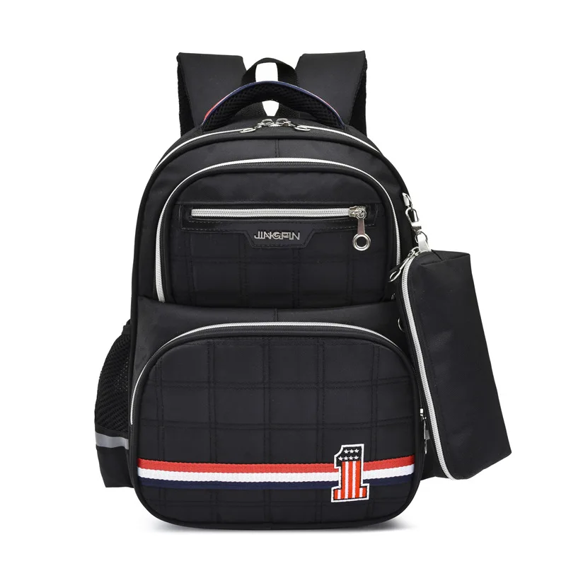 Распродажа, нейлоновый ремень, школьные сумки для детей, модный рюкзак, сумка для начальной школы для мальчиков и девочек, водонепроницаемые школьные сумки mochila - Цвет: black