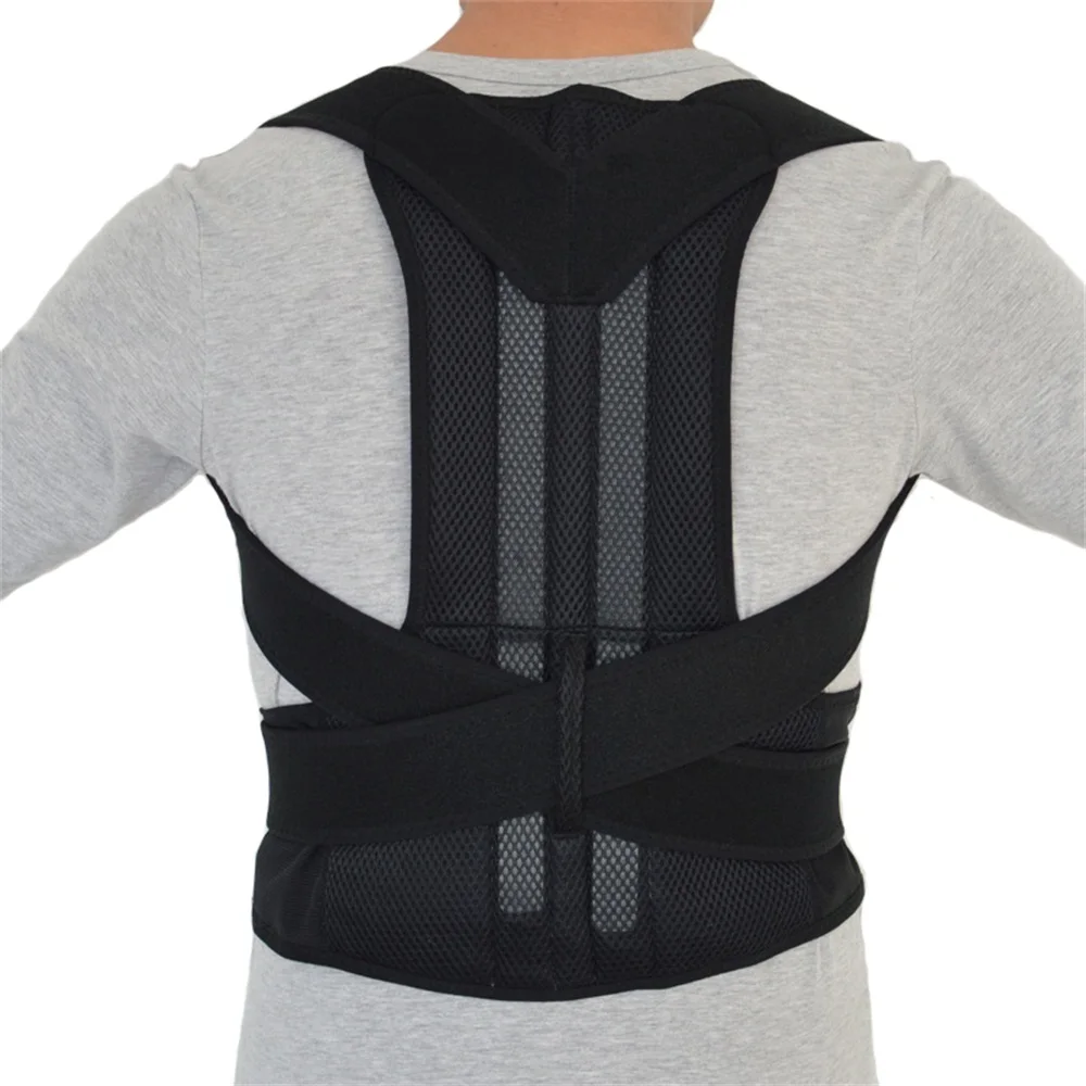 Placa de Aço Corrector de Volta Correia Elástica Ajustável Neoprene Apoio Postura Cintos Corsets Tamanho Grande Espartilho Espinha Ortopédica Dor 8 Apoio Postura Corrector de Volta Cintos Corsets