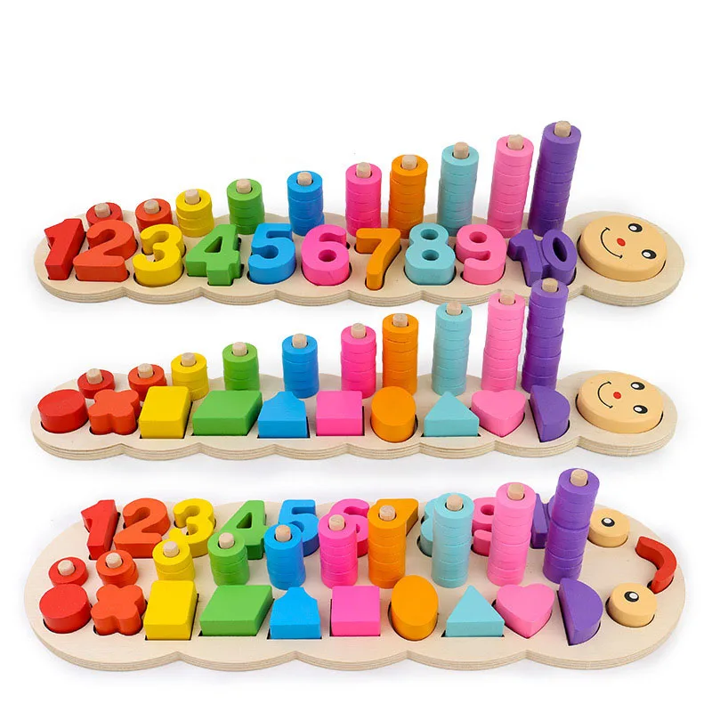 

Children Wooden Montessori Materials Learning To Count Numbers Matching Digital Shape Match Early Education Teaching Math Toys