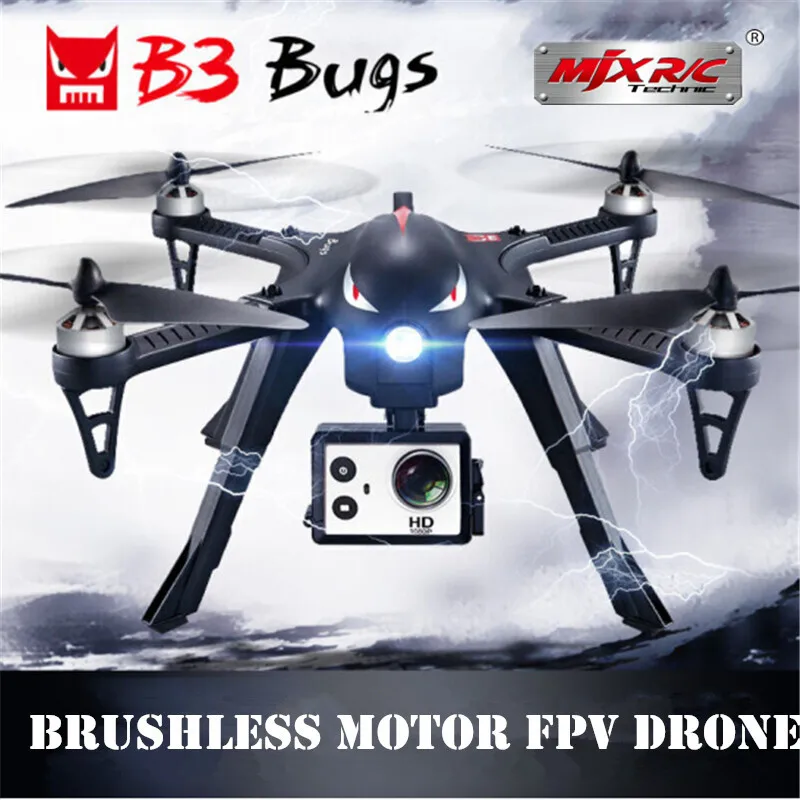 

MJX B3 Bugs 3 RC Drone Helicopter Brushless Motor Remote Control Quadcopter with Camera Mount for Gopro/Xiaomi/Xiaoyi Camera