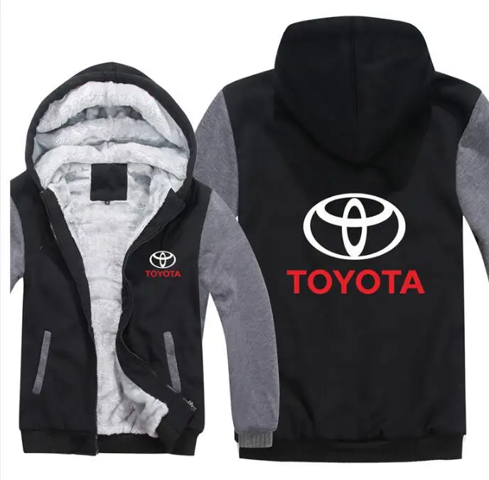 

New Hoodie Toyota Hoodies Hoody Jacket Winter Pullover Mans Unisex Thicken Wool Liner Fleece Men Coat Toyota Logo Sweatshirts