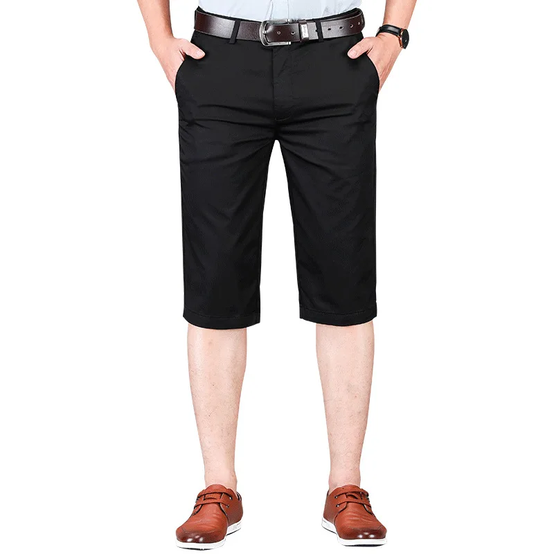 

2019 New Casual Summer Shorts Men Cotton Knee Length chinos shorts Casual Men Shorts Big Large Size 40 42