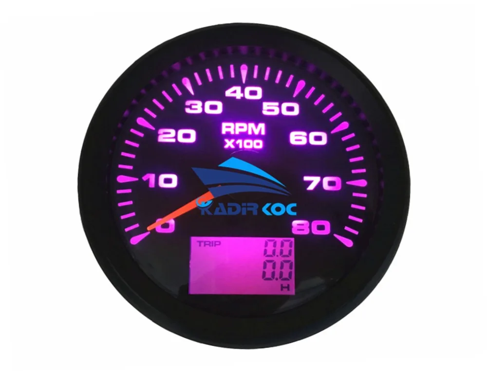 1 шт. 85 мм приборная панель Тахометр измерительные приборы 0-8000 об/мин 1-300 коэффициент скорости Rev счетчики водонепроницаемые с ЖК-часами для автомобиля лодки