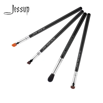 

Jessup Beauty Makeup Brushes Set 4pcs Copper Ferrule Fiber Hair Tapered Blending Shader Angle Line Crease Beauty Cosmetic T306