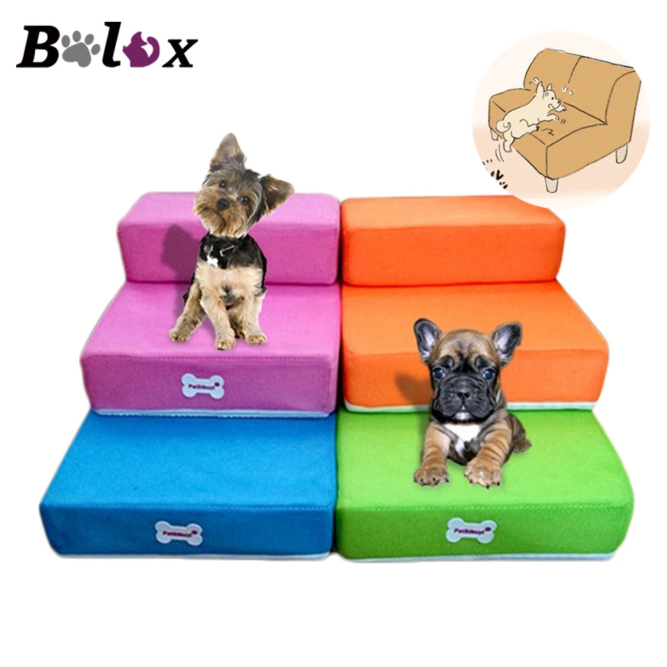 

Foldable pet Stairs bed for Dogs Soft Safe Puppy Dog Steps Ramp Folding Mat 2-Steps Stair Detachable Cover Pet Dog Supplies