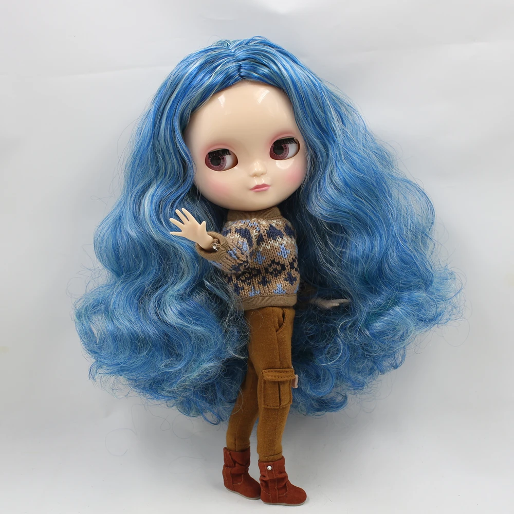 Серия ICY Nude Doll № 2801714/4006 голубой микс Мятные волосы такие же, как Blyth с макияжем, суставное тело, низкая цена