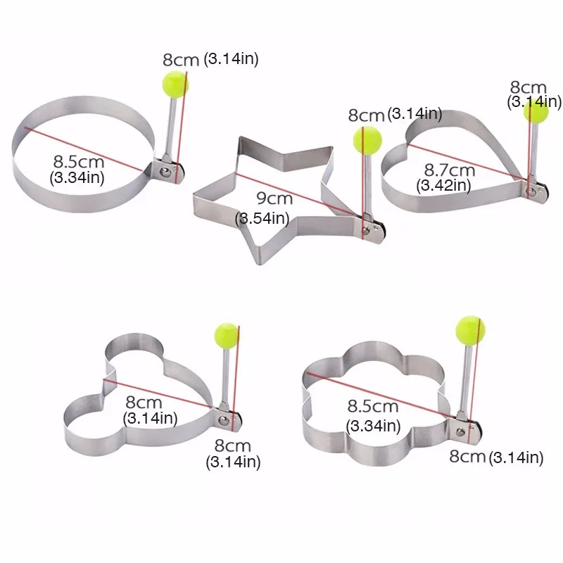1 шт., форма для яиц из нержавеющей стали, круглая форма в форме цветка, звезды, сердца, инструмент для яиц, Breaskfast, форма-кольцо для блинов, кухонный инструмент