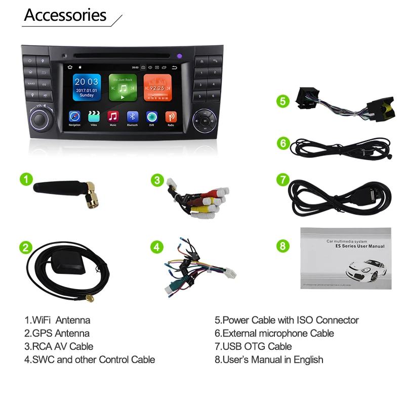 Excellent Android 7.1 8.0 Car DVD Player For MERCEDES BENZ E class W211 G-Class W463 CLS W219 W209 GPS Navi Head Unit Video Player Wifi bt 44