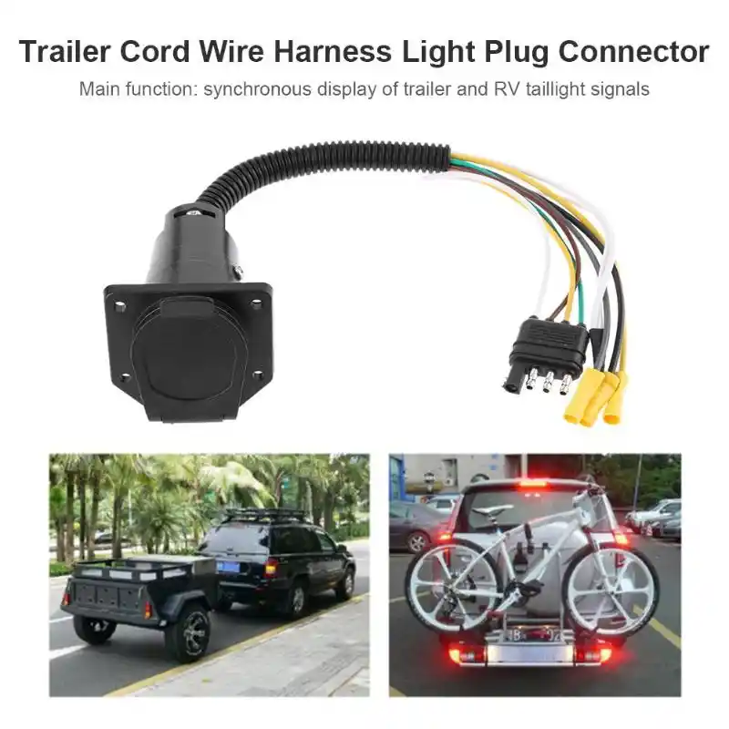 7 way round to 4 pin flat trailer wiring adapter plug light 7 way trailer plug 6 way round pin connector adapter