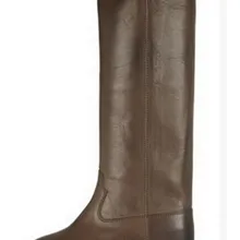 Dipsloot/Сапоги до колена из овечьей кожи; коллекция года; обувь на низком каблуке с круглым носком; женские Винтажные ботинки без застежки; женская обувь для верховой езды;