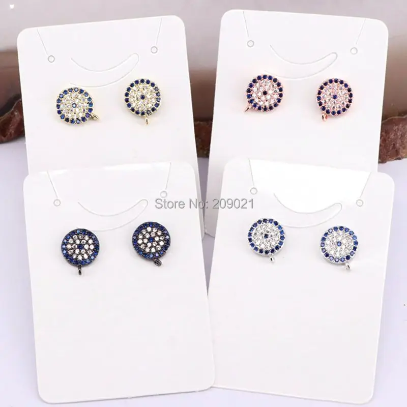 

6Pair Gold/Silver/Black/Rose Gold Color Micro Pave CZ Zircon Round Earring Studs For Women