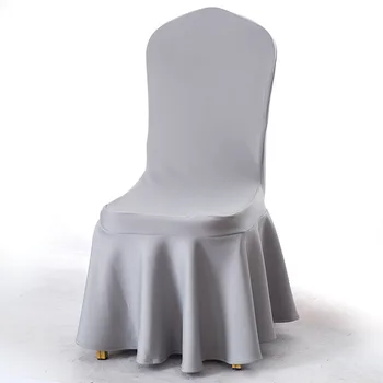 

wholesale ruched chair cover ruffled wedding grey chair covers for a wedding 100pcs/lot Free Shipping